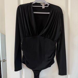 H&M Black Long Sleeve Bodysuit